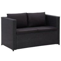 Thumbnail for 3-tlg. Garten-Lounge-Set mit Auflagen Poly Rattan Schwarz