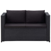 Thumbnail for 3-tlg. Garten-Lounge-Set mit Auflagen Poly Rattan Schwarz