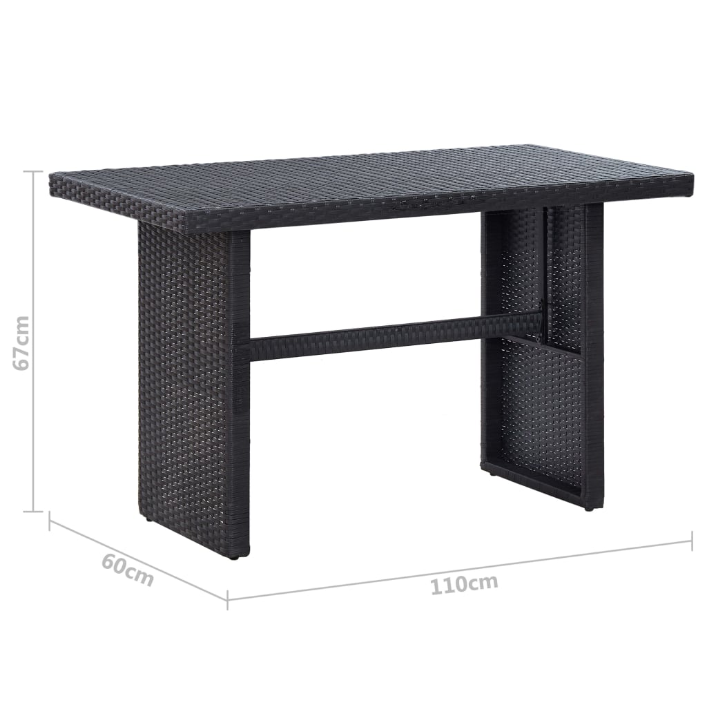 3-tlg. Garten-Lounge-Set mit Auflagen Poly Rattan Schwarz