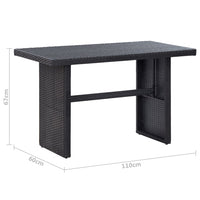 Thumbnail for 3-tlg. Garten-Lounge-Set mit Auflagen Poly Rattan Schwarz
