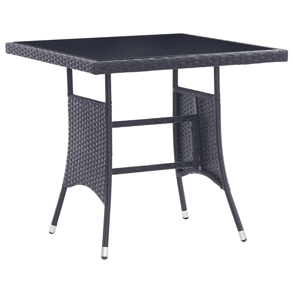 5-tlg. Garten-Essgruppe Poly Rattan Schwarz