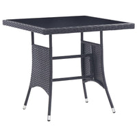 Thumbnail for 5-tlg. Garten-Essgruppe Poly Rattan Schwarz