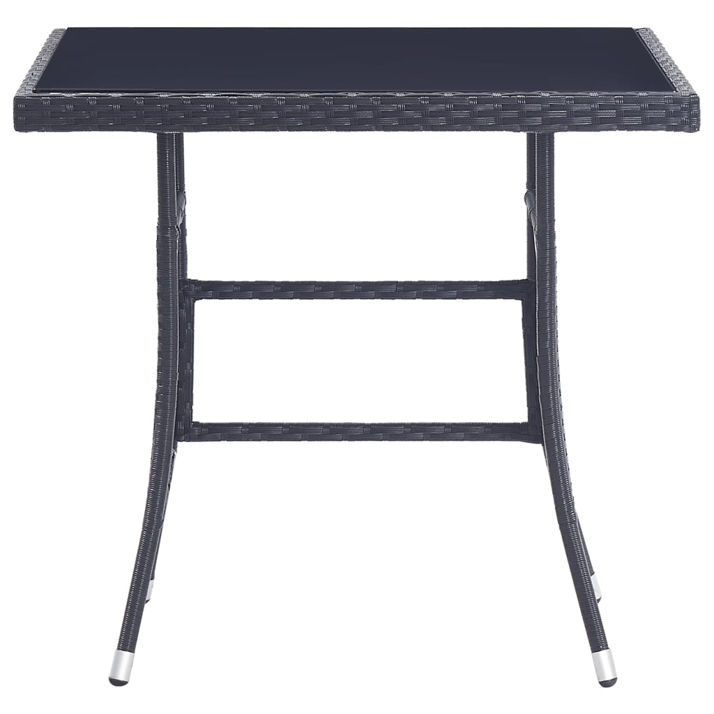 5-tlg. Garten-Essgruppe Poly Rattan Schwarz
