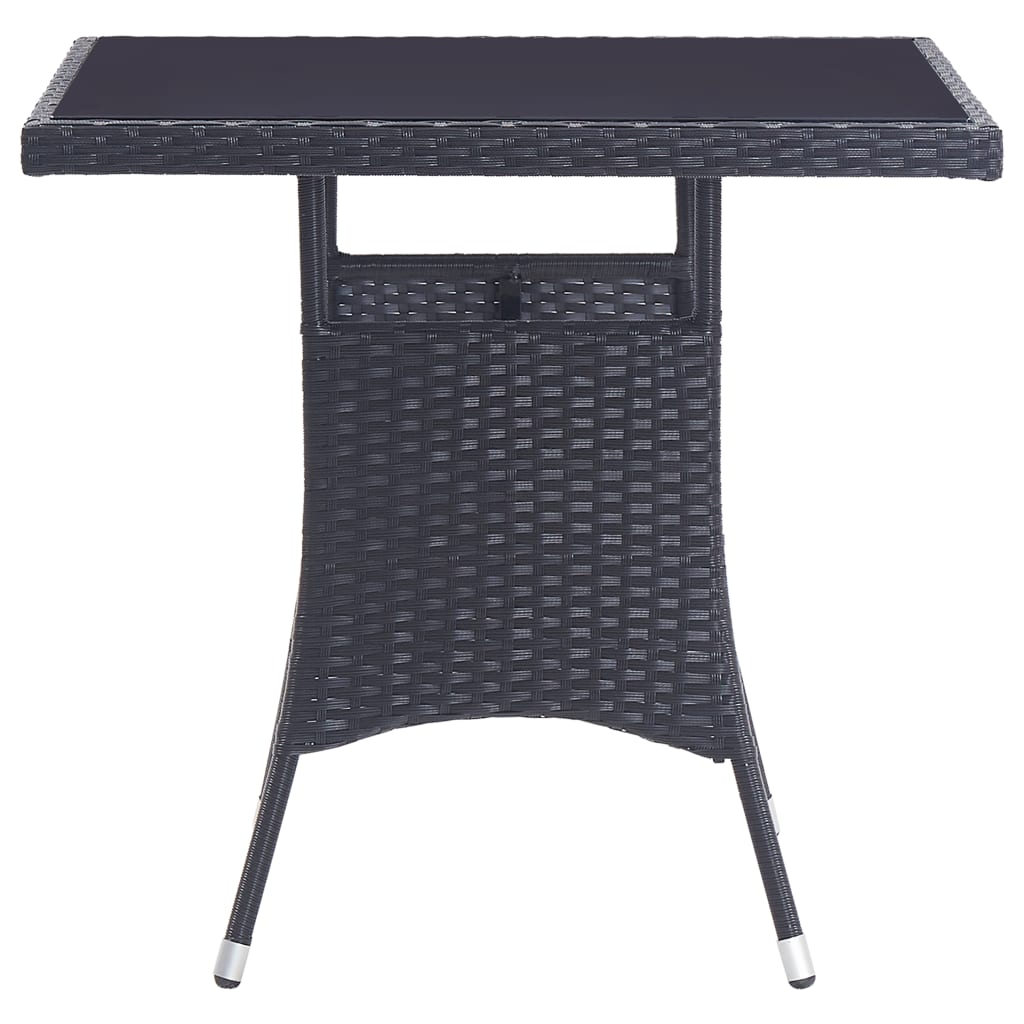 5-tlg. Garten-Essgruppe Poly Rattan Schwarz