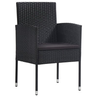 Thumbnail for 5-tlg. Garten-Essgruppe Poly Rattan Schwarz