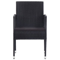 Thumbnail for 5-tlg. Garten-Essgruppe Poly Rattan Schwarz