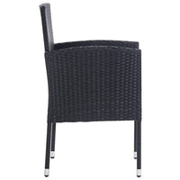 Thumbnail for 5-tlg. Garten-Essgruppe Poly Rattan Schwarz
