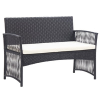 Thumbnail for 4-tlg. Garten-Lounge-Set mit Auflage Poly Rattan Schwarz