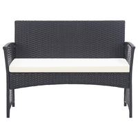 Thumbnail for 4-tlg. Garten-Lounge-Set mit Auflage Poly Rattan Schwarz