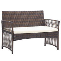 Thumbnail for 4-tlg. Garten-Lounge-Set mit Auflage Poly Rattan Braun