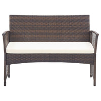 Thumbnail for 4-tlg. Garten-Lounge-Set mit Auflage Poly Rattan Braun