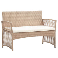 Thumbnail for 4-tlg. Garten-Lounge-Set mit Auflage Poly Rattan Beige