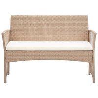 Thumbnail for 4-tlg. Garten-Lounge-Set mit Auflage Poly Rattan Beige