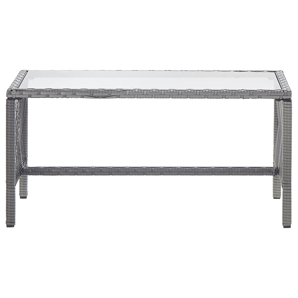 4-tlg. Garten-Lounge-Set mit Auflage Poly Rattan Anthrazit