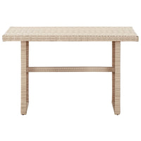 Thumbnail for Gartentisch Beige 110x60x67 cm Poly Rattan