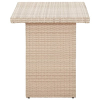 Thumbnail for Gartentisch Beige 110x60x67 cm Poly Rattan