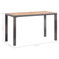 Thumbnail for Gartentisch Anthrazit und Braun 123x60x74 cm Massivholz Akazie