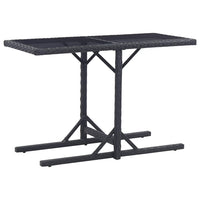 Thumbnail for Gartentisch Schwarz 110×53×72 cm Glas und Poly Rattan