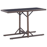 Thumbnail for Gartentisch Braun 110×53×72 cm Glas und Poly Rattan