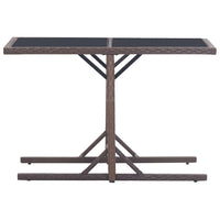 Thumbnail for Gartentisch Braun 110×53×72 cm Glas und Poly Rattan