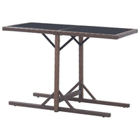 Thumbnail for Gartentisch Braun 110×53×72 cm Glas und Poly Rattan