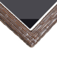 Thumbnail for Gartentisch Braun 110×53×72 cm Glas und Poly Rattan