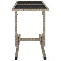 Thumbnail for Gartentisch Beige 110×53×72 cm Glas und Poly Rattan