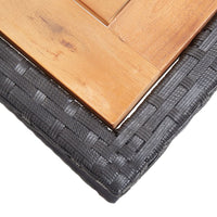 Thumbnail for Gartentisch Schwarz Massivholz Akazie und Poly Rattan