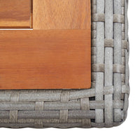 Thumbnail for Gartentisch Anthrazit Poly Rattan und Massivholz Akazie
