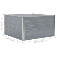 Thumbnail for Hochbeet 100 x 100 x 45 cm Verzinkter Stahl Grau