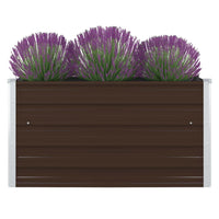 Thumbnail for Hochbeet 100 x 100 x 45 cm Verzinkter Stahl Braun