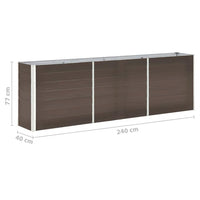 Thumbnail for Garten-Hochbeet Verzinkter Stahl 240×40×77 cm Braun