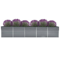 Thumbnail for Garten-Hochbeet Verzinkter Stahl 400x80x45 cm Grau