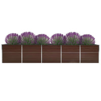 Thumbnail for Garten-Hochbeet Verzinkter Stahl 400x80x45 cm Braun