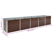 Thumbnail for Garten-Hochbeet Verzinkter Stahl 400x80x45 cm Braun