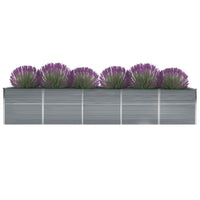 Thumbnail for Garten-Hochbeet Verzinkter Stahl 400×80×77 cm Grau