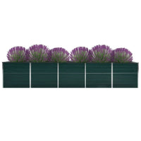 Thumbnail for Garten-Hochbeet Verzinkter Stahl 400×80×77 cm Grün