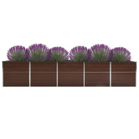 Thumbnail for Garten-Hochbeet Verzinkter Stahl 400×80×77 cm Braun