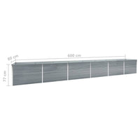 Thumbnail for Garten-Hochbeet Verzinkter Stahl 600x80x77 cm Grau