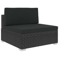 Thumbnail for 7-tlg. Garten-Lounge-Set Schwarz mit Auflagen Poly Rattan
