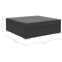 Thumbnail for 7-tlg. Garten-Lounge-Set Schwarz mit Auflagen Poly Rattan