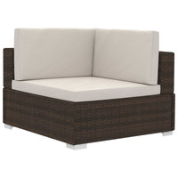 Thumbnail for 3-tlg. Garten-Sofagarnitur mit Auflagen Poly Rattan Braun