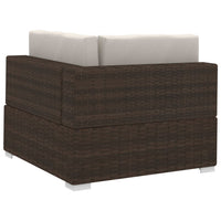 Thumbnail for 3-tlg. Garten-Sofagarnitur mit Auflagen Poly Rattan Braun