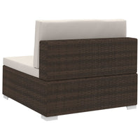 Thumbnail for 3-tlg. Garten-Sofagarnitur mit Auflagen Poly Rattan Braun
