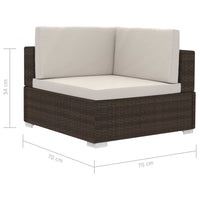 Thumbnail for 3-tlg. Garten-Sofagarnitur mit Auflagen Poly Rattan Braun