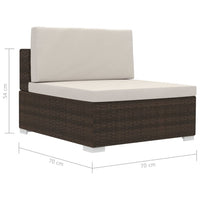 Thumbnail for 3-tlg. Garten-Sofagarnitur mit Auflagen Poly Rattan Braun