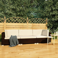 Thumbnail for 3-tlg. Garten-Sofagarnitur mit Auflagen Poly Rattan Braun