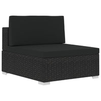 Thumbnail for 3-tlg. Garten-Sofagarnitur mit Auflagen Poly Rattan Schwarz