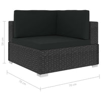 Thumbnail for 3-tlg. Garten-Sofagarnitur mit Auflagen Poly Rattan Schwarz