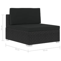 Thumbnail for 3-tlg. Garten-Sofagarnitur mit Auflagen Poly Rattan Schwarz